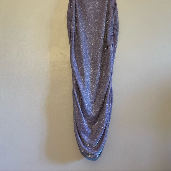 Divided Lilac Shimmering Ruched Party Dress - Picture 13 of 13